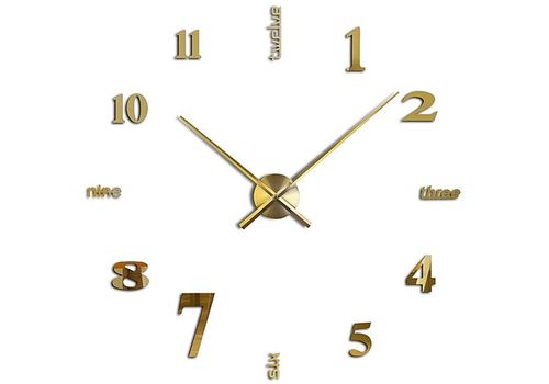 Super Big DIY Clock Home Living Room Mirror Face Decorative Clock Sticker DORE au meilleur prix au Maroc