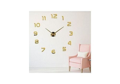 Horloge Murale Design 3D   - Doré au meilleur prix au Maroc