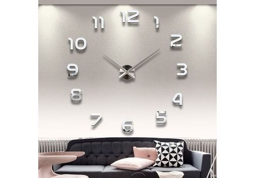 Horloge Murale Design 3D 1 m - Silver au meilleur prix au Maroc