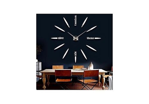 Horloge Murale Design 3D silver au meilleur prix au Maroc