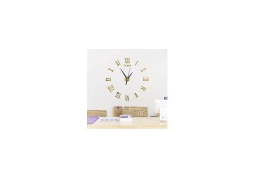 DIY Luxury 3D Wall Clock Large Size Home Decoration Art Clock Gold au meilleur prix au Maroc