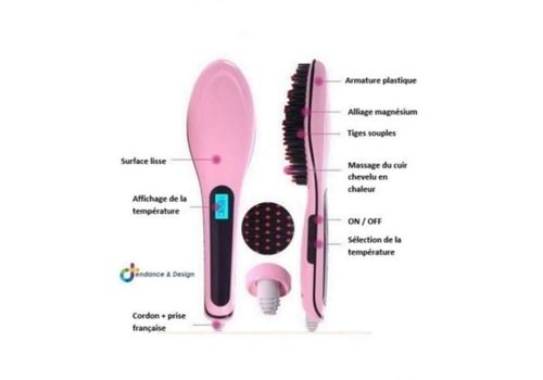 Brosse lissante chauffante électrique Fast Hair au meilleur prix au Maroc