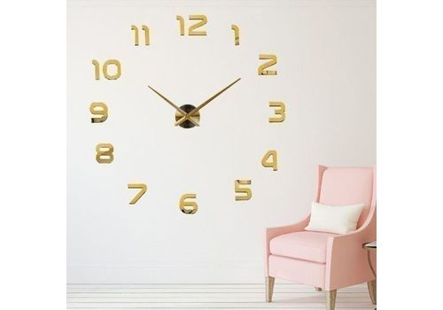 Grande Horloge Murale Design 3D 1m - Doré au meilleur prix au Maroc