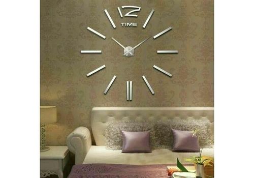 Horloge murale 3D Géante 60 cm  - Argent au meilleur prix au Maroc