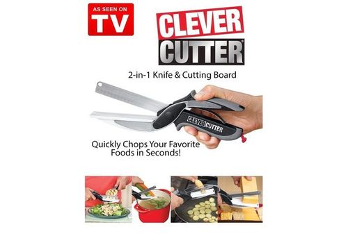 2 en 1 clever cutter Couteau et Planche à Découper Ciseaux au meilleur prix au Maroc