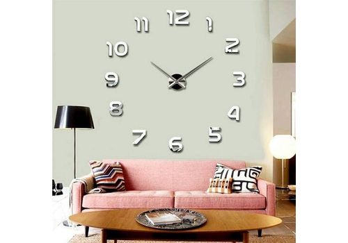 Nouveau mode creative DIY En Métal 3D simple numérique horloge murale Silver au meilleur prix au Maroc