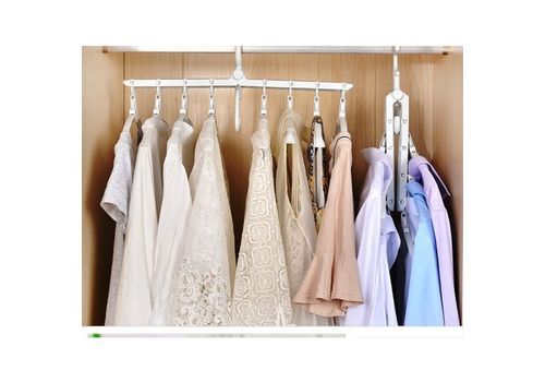 8 Cintres en 1 Multifonctionnel Rétractable et rotatif à 360° -Conception pour gagner de la place au meilleur prix au Maroc