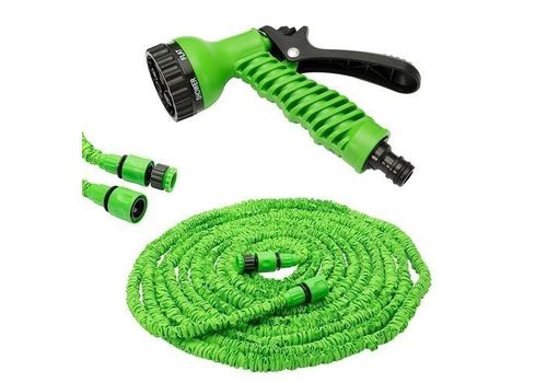 Tuyau Arrosage Extensible 30m + Pistolet à Eau 7 jets ( vert ) - Magic hose au meilleur prix au Maroc