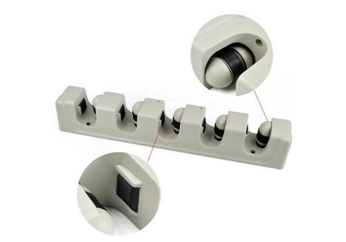 Porte Balais mural et autre outils à 5 Compartiments et 6 Crochets au meilleur prix au Maroc