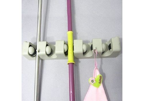 Porte Balais mural et autre outils à 5 Compartiments et 6 Crochets au meilleur prix au Maroc