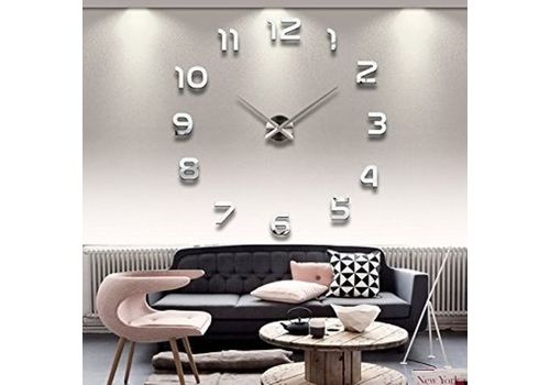 Horloge Murale Design 3D 1,20m - Silver au meilleur prix au Maroc
