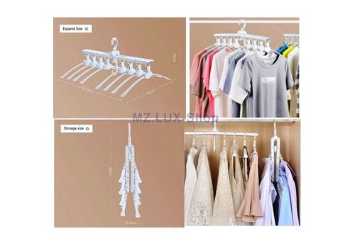 8 Cintres en 1 Multifonctionnel Rétractable et rotatif à 360° -Conception pour gagner de la place au meilleur prix au Maroc