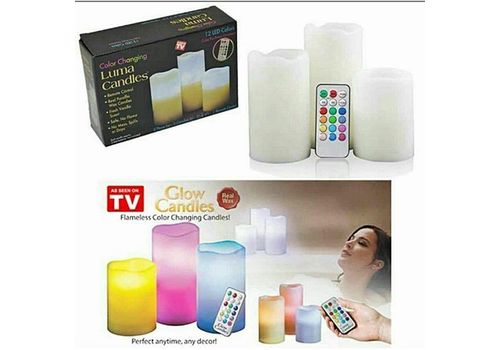 Luma Candles - Trois Bougies à LED sans Flammes en Résine Résistantes aux Intempéries pour L’intérieur et L’extérieur avec Minuterie et Télécommande et Changement de Couleur au meilleur prix au Maroc