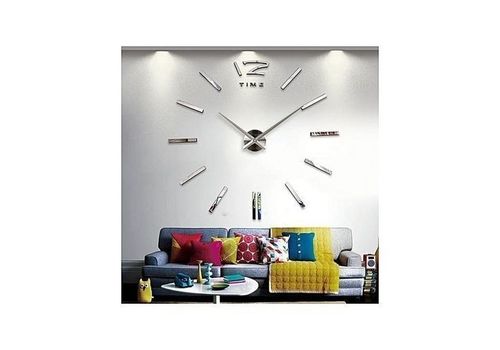 Horloge Murale Design 3D 60Cm - Horloge Décoration Murale Silver au meilleur prix au Maroc