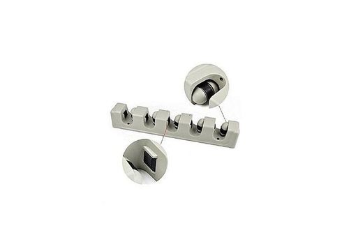 Porte Balai Mural a 5 Compartiments + 5 Crochets Rabattables GRIS au meilleur prix au Maroc