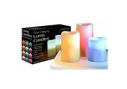 Luma Candles - Trois Bougies à LED sans Flammes en Résine Résistantes aux Intempéries pour L’intérieur et L’extérieur avec Minuterie et Télécommande et Changement de Couleur au meilleur prix au Maroc