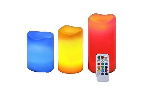 Luma Candles - Trois Bougies à LED sans Flammes en Résine Résistantes aux Intempéries pour L’intérieur et L’extérieur avec Minuterie et Télécommande et Changement de Couleur au meilleur prix au Maroc