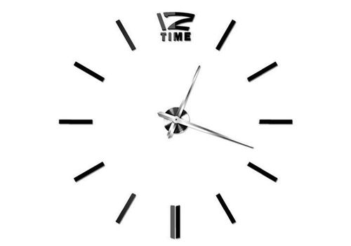 Grande Horloge Murale Design 3D- Noir au meilleur prix au Maroc