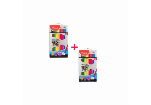 DEUX LOT CRAYONS COULEUR  BOITE DE 12 EN METAL BOX au meilleur prix au Maroc