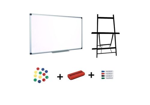 Ensemble Tableau magnetique blanc 120 x 90 cm , Chevalier , Marqueurs , Brosse , aimants au meilleur prix au Maroc