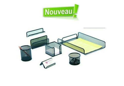 Ensemble Bureau 6Pcs Métal - Noir au meilleur prix au Maroc