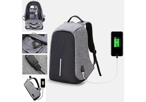 Sac à dos Anti Vol Multifonctions (à port USB) Gris au meilleur prix au Maroc
