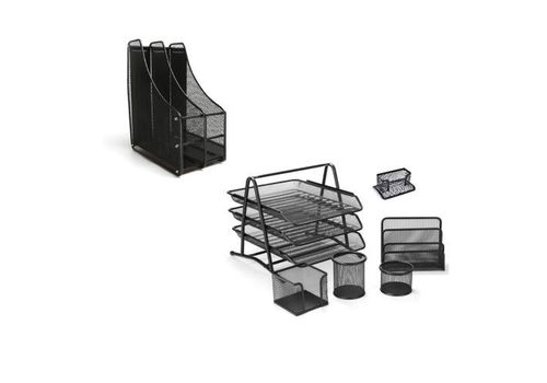 Ensemble Bureau Metallique de 7pcs- Metal Mesh 7-Piece Office Desk au meilleur prix au Maroc