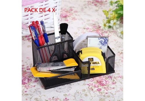 PACK DE 4 PORTE ACCESSOIRES BUREAU METAL OF au meilleur prix au Maroc