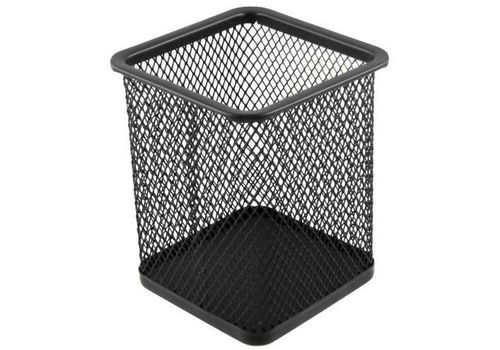 PACK DE 2 Pots a crayon - porte stylo mini carré métal Noir au meilleur prix au Maroc