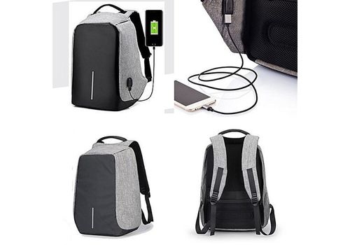 Sac à dos Anti Vol Multifonctions (à port USB) Gris au meilleur prix au Maroc