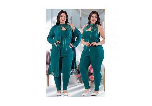 Jenika Pyjama de Nuit 3 pièce - Vert Foncé au meilleur prix au Maroc