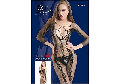 Bodystocking Noir Femmes Creux Sexy Lingerie Chemises de Nuit Siamois Bas Dentelle au meilleur prix au Maroc