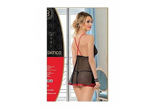 Laly bianca Chemise De Nuit + String - Noir- Rouge au meilleur prix au Maroc