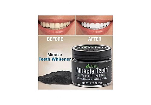 Miracle Te-eth Original Miracle: Blanchissant dents charbon actif en poudre biologique et naturel Miracle au meilleur prix au Maroc