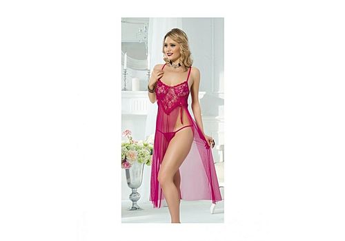 Laly bianca Chemise De Nuit + String - Rose Foncé au meilleur prix au Maroc