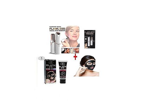 Flawless Épilateur Visage Sans Douleur Rasoir Femme Electrique Tondeuse Cheveux Portable + BLACK Mask anti Points Noir au meilleur prix au Maroc