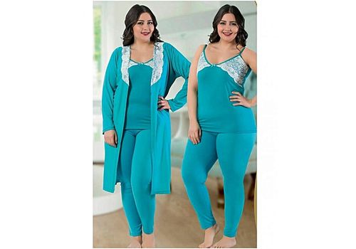 Jenika Pyjama de Nuit 3 pièce - Bleu Ciel au meilleur prix au Maroc