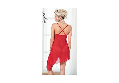 Ruselin Chemise De Nuit + String - Rouge au meilleur prix au Maroc