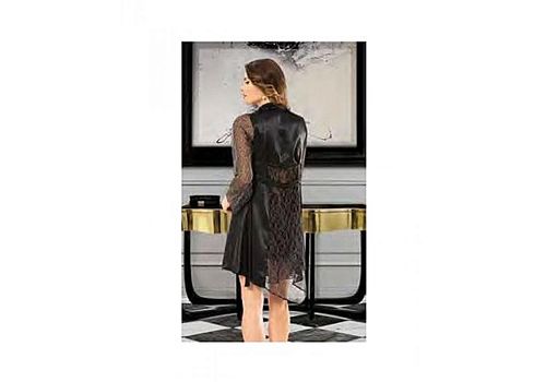 angel's story Chemise De Nuit 2 pièce satin dentelle détaillée courte nuit matin ensemble - Noir au meilleur prix au Maroc