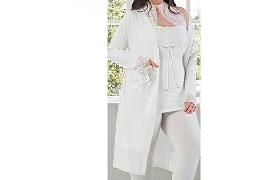 Jenika Pyjama de Nuit 3 pièce - Blanc au meilleur prix au Maroc