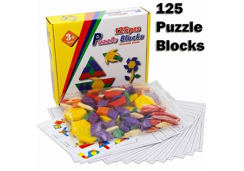 Tangrams Blocs en Bois Montessori Puzzles 130 Pièces au meilleur prix au Maroc