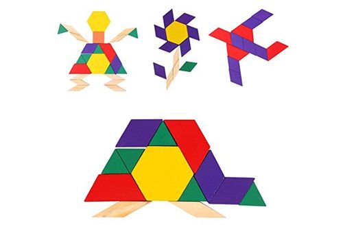 Tangrams Blocs en Bois Montessori Puzzles 130 Pièces au meilleur prix au Maroc