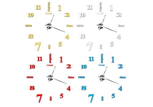 Super Big DIY Clock Home Living Room Mirror Face Decorative Clock Sticker DORE au meilleur prix au Maroc