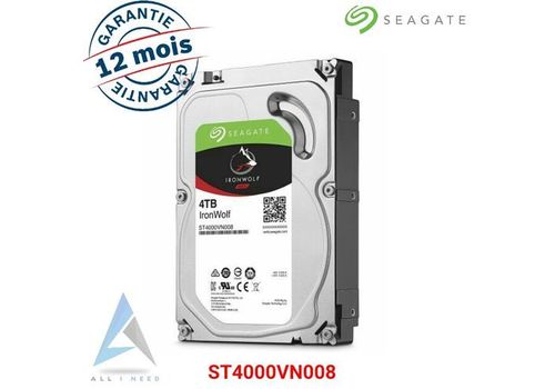 Disque dur interne IronWolf NAS 4To SATAIII Réf ST4000VN008 au meilleur prix au Maroc