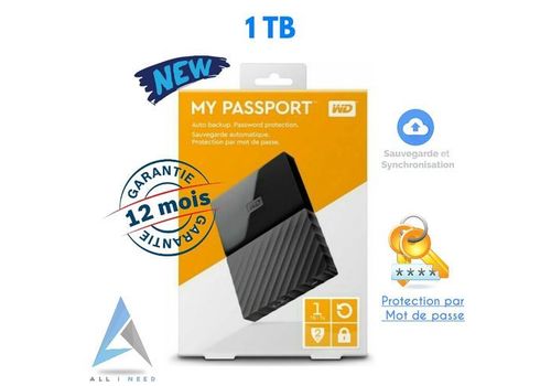 HDD Externe 1To My Passport 2.5" USB 3.0 - Black au meilleur prix au Maroc