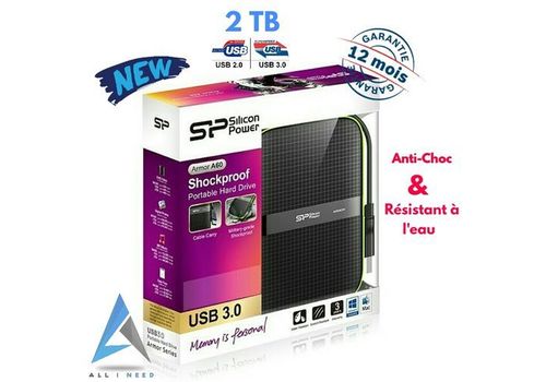HDD SP 2To - Antichoc & Rèsistant à l'eau - Compatible : Mac - Pc - Linux au meilleur prix au Maroc