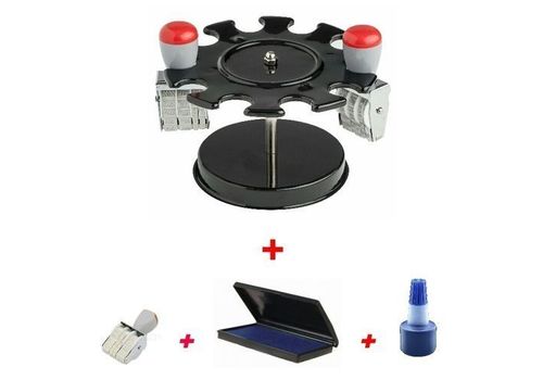 Porte Cachet + encreur bleu + flacon d'encre bleu + dateur Manuel au meilleur prix au Maroc