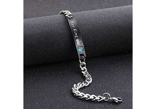 2 Bracelets Couple amoureux King & Queen en acier inoxydable au meilleur prix au Maroc