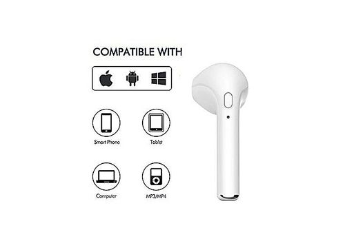 Écouteurs sans fil Bluetooth i8 Compatible Android Apple et Windows Phone - Blanc au meilleur prix au Maroc