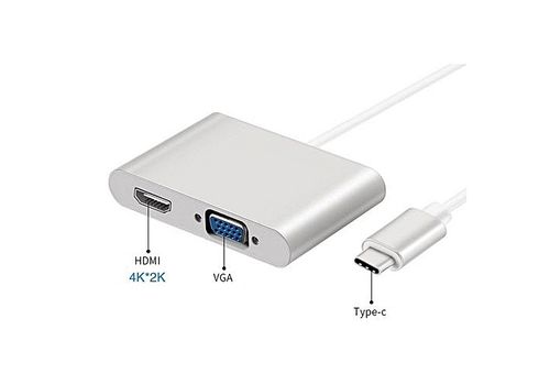 USB type C vers HDMI VGA Adapter USB 3.1 Type C vers VGA HDMI 4K UHD Convertisseur au meilleur prix au Maroc